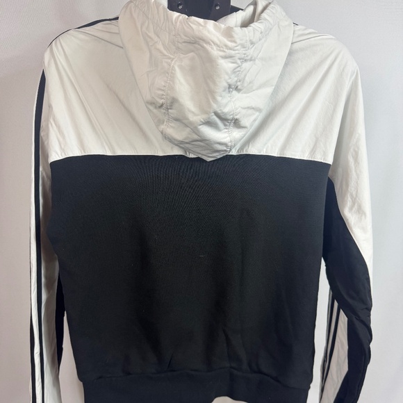 Adidas Originals Trefoil Hoodie Black White Men’s Medium 3 Stripe Pullover - Picture 5 of 7